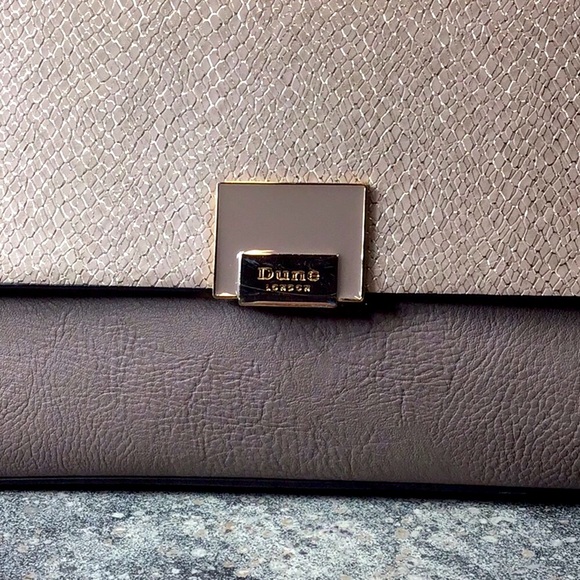 DUNE LONDON Taupe Gold Footed Bottom Hand Tote Bag - Picture 2 of 9